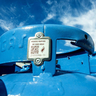 Metaal die LPG-de Markeringen Verticaal QR Etiket volgen van de Cilinderstreepjescode