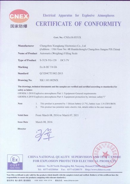 China Xiangkang Electronic Co., Ltd. certificaten
